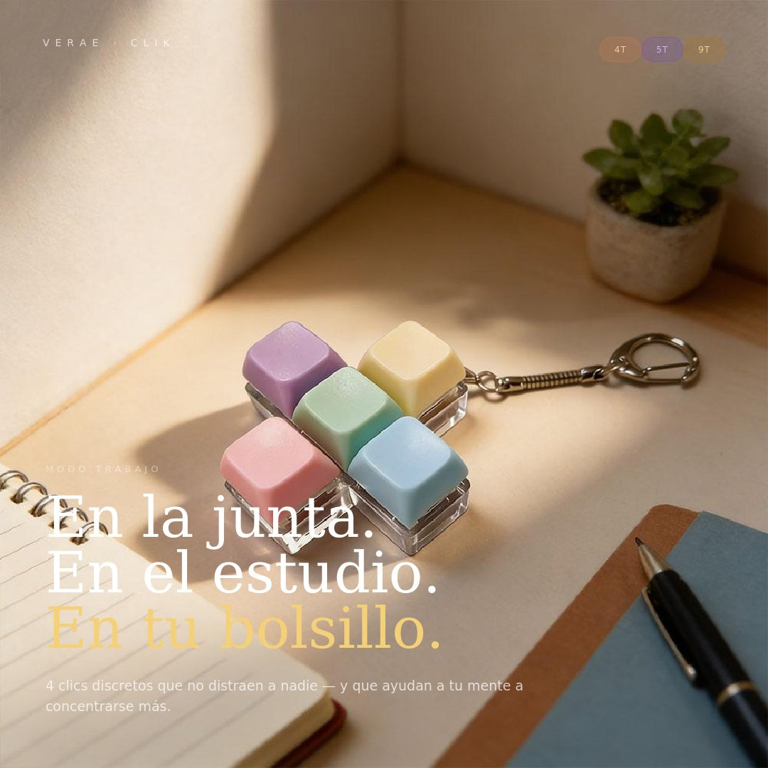 Clik — fidget táctil de teclas mecánicas con llavero.