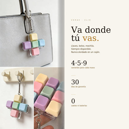 Clik — fidget táctil de teclas mecánicas con llavero.