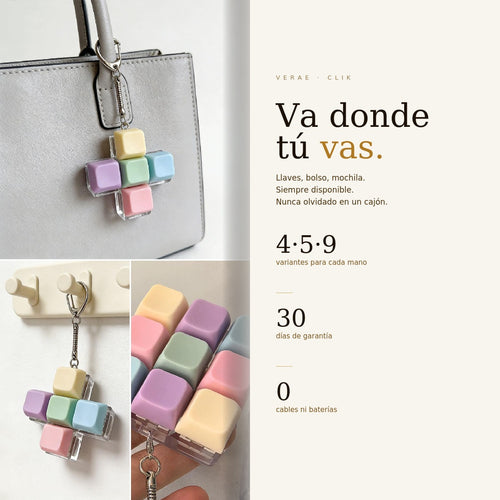 Clik — fidget táctil de teclas mecánicas con llavero.